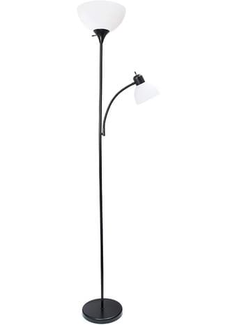 Zinus table ($70) IKEA desk ($40) Floor lamp with reading light ($20) 3