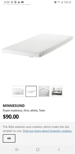 Ikea memoryfoam mattress single 1