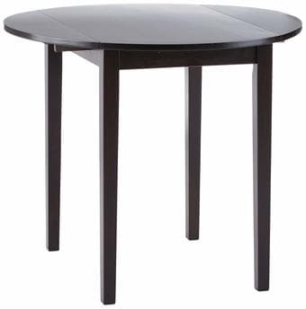 Round Dining Table with Drop Leaf (Black) 1