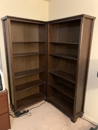Tall brown bookshelves (2 avail) 1