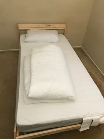 Bed, mattress, pillow, duvet, 1