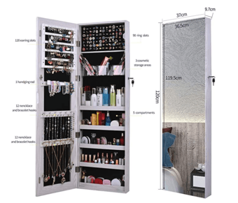 Jewelry Organizer Cabinet Full Screen Display View Larger Mirror 1