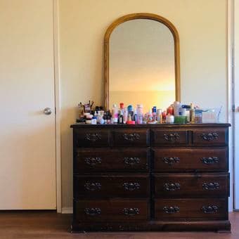 Wardrobe (can be used as a dresser), makeup mirror for 40 bucks 1