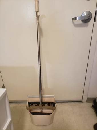 Electronic garage sale: step stool, broom & dustpan, couch cover 3
