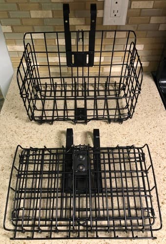 2 Detachable Folding Black Steel Baskets 1