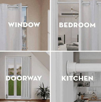 curtains and tension rod room divider brand new drill free 2