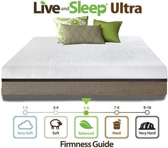 Live & Sleep Ultra Queen Mattress, Gel Memory Foam Mattress, 12-Inch 1