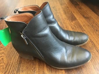 Lucky Brand Black Leather Ankle Boots 9.5 1