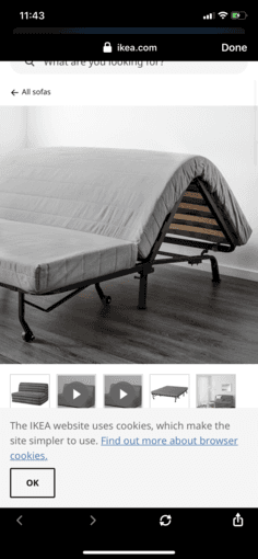 selling ikea futon/full sized bed with mattress and mattress topper 2