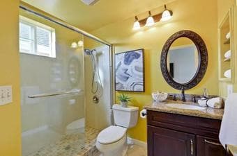 Master bedroom with full bath in Mountain View in a 3b3b condo 2