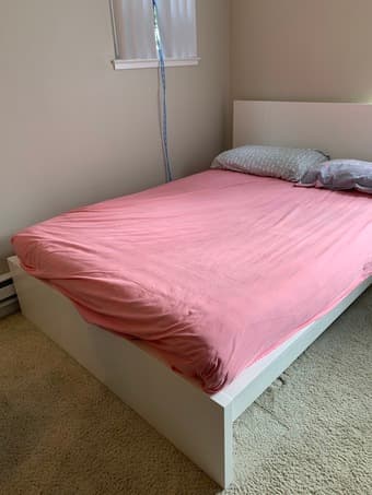 Almost new Ikea Malm Bed + Mattress, Dining Table, Standing Light 1