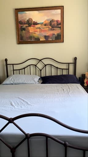 Beautiful black Queen bed frame + mattress 1