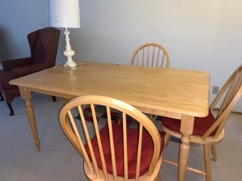 Wooden table + 3 chairs 1