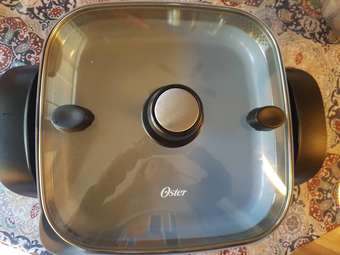 火锅烧烤神器Oster DuraCeramic 12" Electric Skillet With Pour & Strain Lid 2
