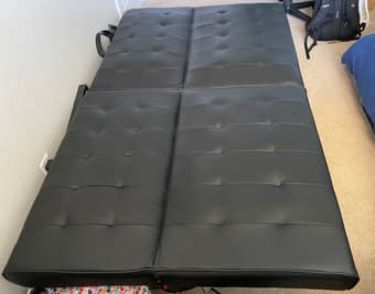 Black faux leather futon - $100 - one year old, like new 3