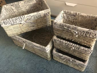 Woven wicker storage baskets for organizing (set of 5) 1