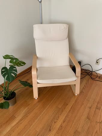 White IKEA poang chair 1