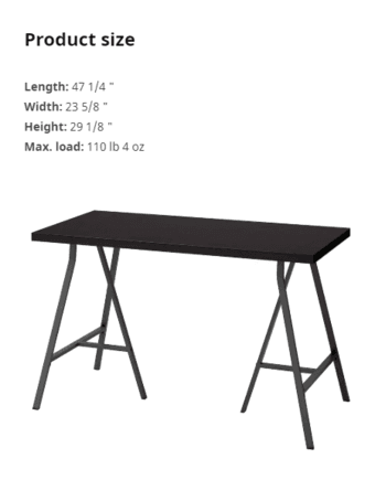 LINNMON / LERBERG IKEA Table, desk black-brown 3