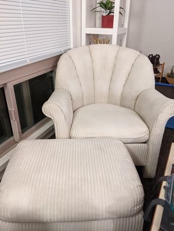 white chair and ottoman 1