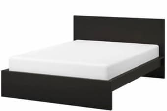 Queen sized classy dark brown bed frame and mattress 3