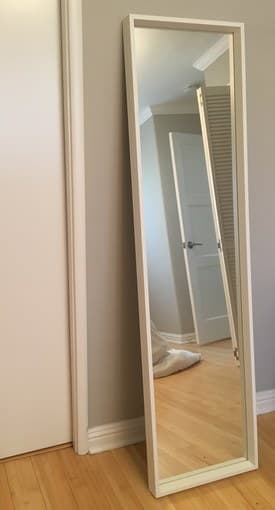Full length mirror with white frame in perfect condition 1