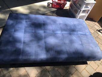 Blue suede futon 2