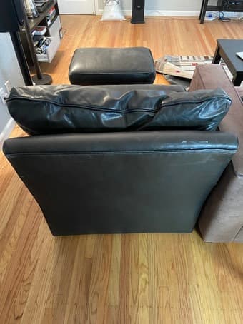 leather chair and ottoman 1