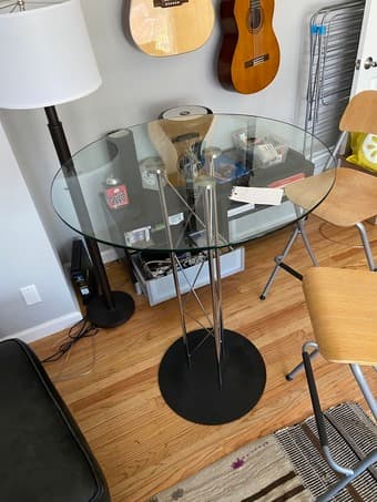 standing desk / bar table with 2 bar chairs 1