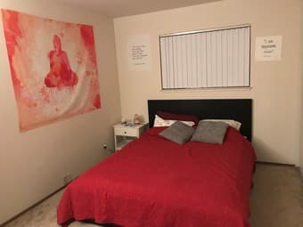Queen sized dark brown bed frame AND mattress - $150 PICK UP TODAY 1