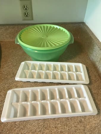 ice cube trays and mixing bowl with lid 1