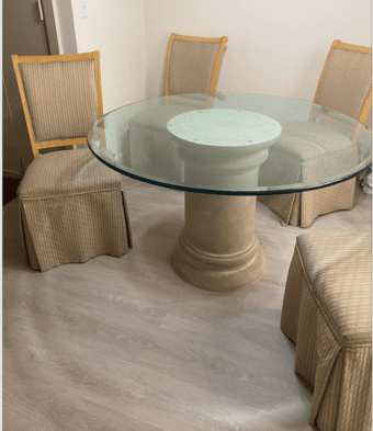 glass kitchen table and 4 chairs 2