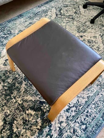 IKEA Leather Poang Ottoman/ Footstool 1