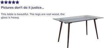 Flash Furniture Meriden Solid Walnut Wood Table with Clear Glass Top 2