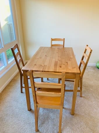 I am selling my great IKEA Dinning Table and 4 Chairs for $70. 2