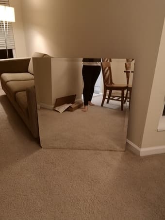large mirror 35 by 36  frameless beveled edge 1