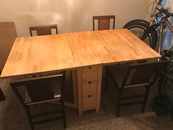 Collapsable Kitchen Table with 4 Chairs 1