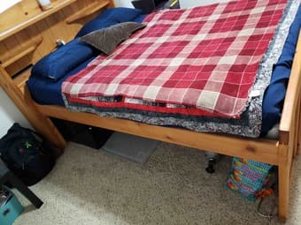 Solid oak bed frame with storage, mattress and mattress base included 3