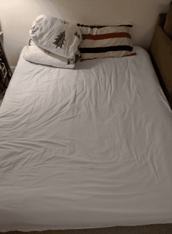 Moving sale: Queen bed frame $35 and bed stand $15 1