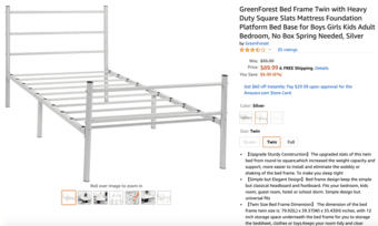 twin size bed frame & mattress 2