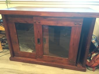 solid wood and glass cabinet 1
