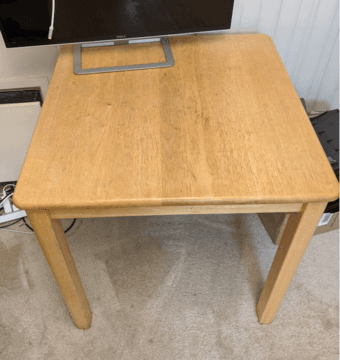 Moving sale: wooden table $65 and chair $35 1