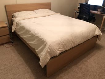 MALM queen bed frame + hybrid mattress 1