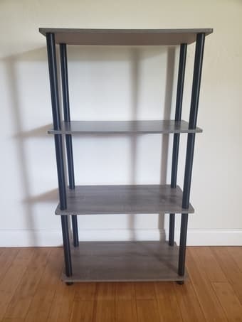 Moving Sale: rack, storage shelves, Ikea bar stools 1