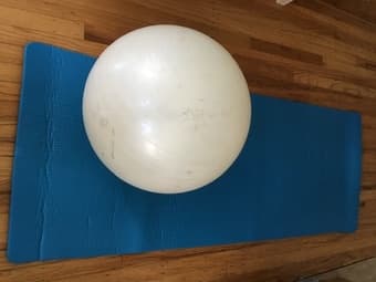 Foam exercise mat and Swiss ball 1