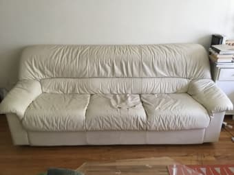 White leather sofa 1