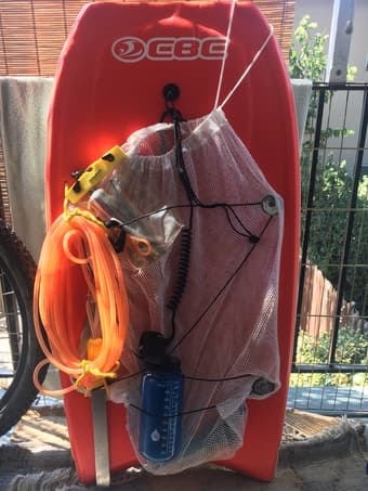 Free diving aspearfishing, cove diving float custom setup with float l 1