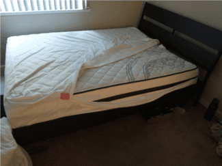 Ikea queen bed frame and mattress 1