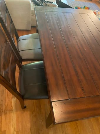 Dining table with chairs and bench 2