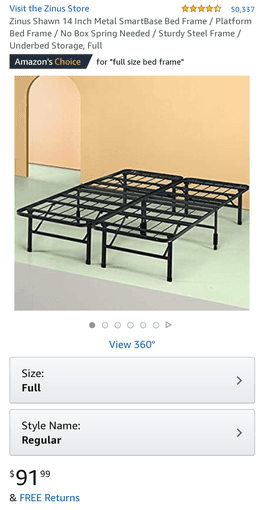 Full size mattress frame 1