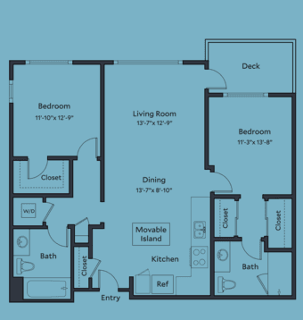 Master bedroom in new 2b2b Mountain View apartment for rent 1